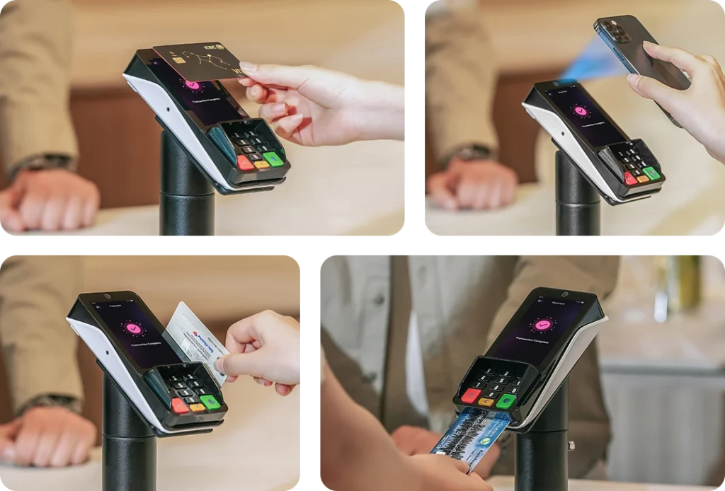 PAX A35 accepting chip, contactless, mobile wallet and magnetic stripe payments