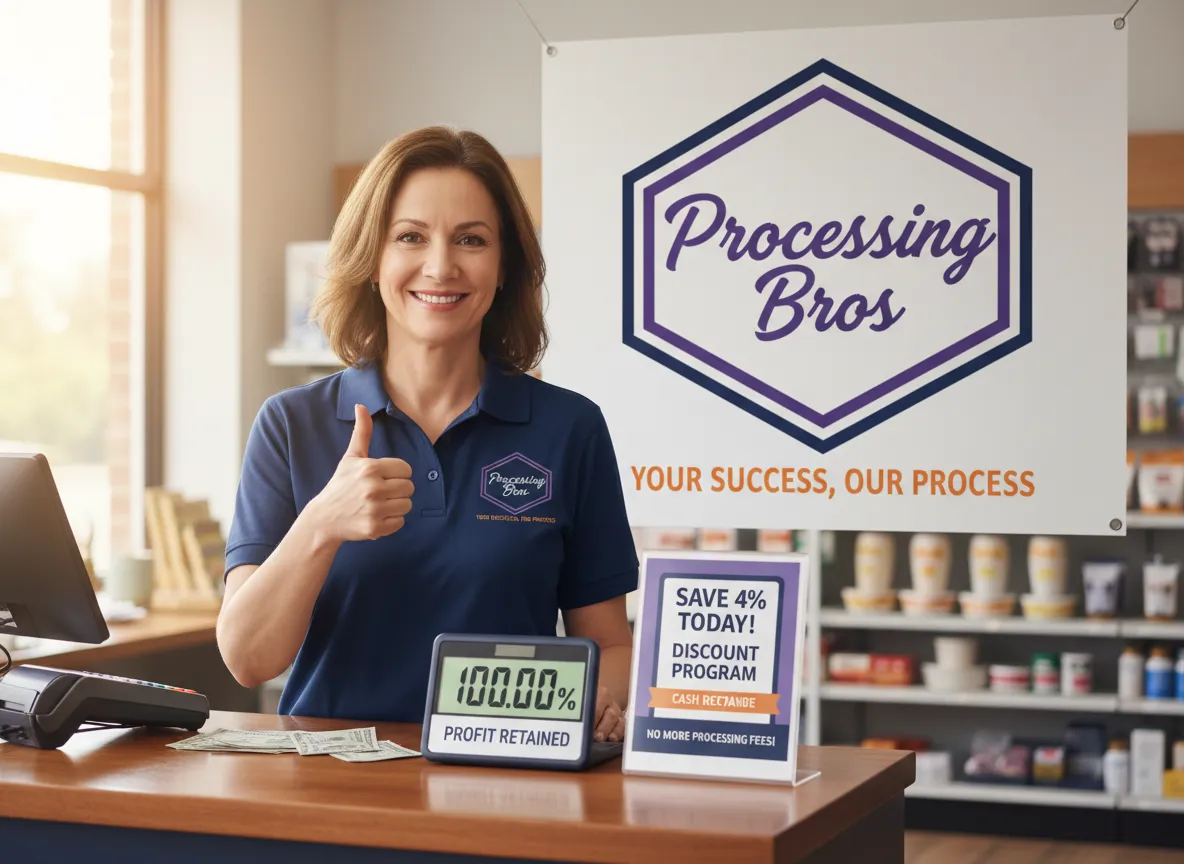 Business eliminating processing fees with Processing Bros cash discount