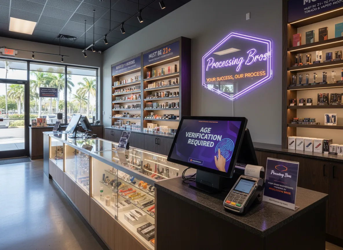 Smoke shop with specialized high-risk processing by Processing Bros