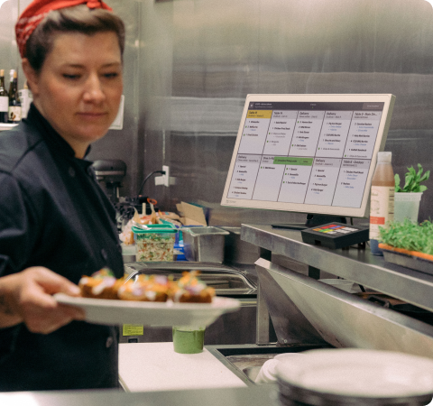 Clover Kitchen Display System in a live kitchen